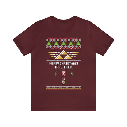 Merry Christmas Take This Ugly Christmas Sweater, NES Christmas Sweater, Video Game Shirt, Gamer Shirt, 8-Bit, Holiday Sweater, Ugly, Xmas