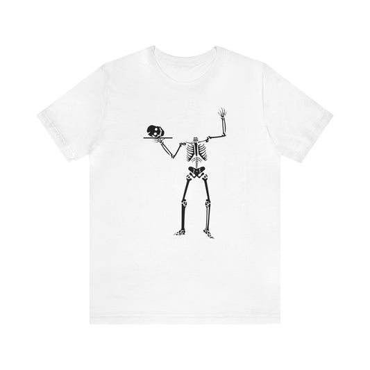 Skeleton With Skull on Platter Shirt, Halloween Shirt, Funny Halloween Skeleton Shirt, Halloween Skeleton Lover Shirt, Server Skeleton Shirt