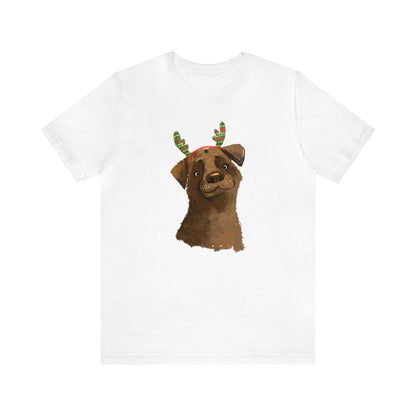 Dog Wearing Antlers Shirt, Reindeer Dog Shirt, Christmas Shirt, Xmas Shirt, Holiday Shirt, Merry Shirt, Festive Shirt, Merry Christmas Tee