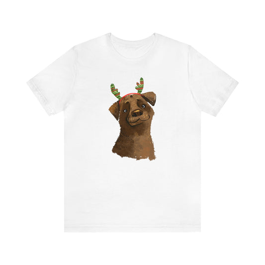 Dog Wearing Antlers Shirt, Reindeer Dog Shirt, Christmas Shirt, Xmas Shirt, Holiday Shirt, Merry Shirt, Festive Shirt, Merry Christmas Tee