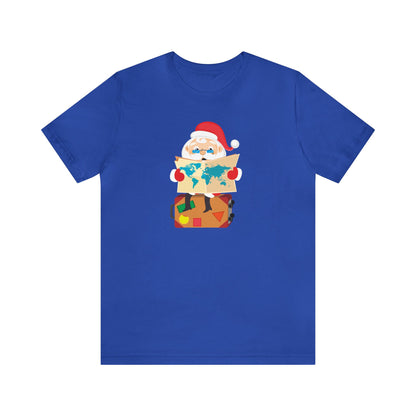 Santa Checking His Map Shirt, Santa Claus Shirt, Christmas Shirt, Xmas Shirt, Holiday Shirt, Merry Shirt, Festive Shirt, Merry Christmas Tee