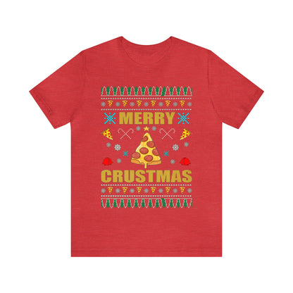 Merry Crustmas Ugly Christmas Sweater, Funny Christmas Sweater, Holiday Sweater, Pizza Christmas Shirt, Pizza Shirt, Pizza Lover, Xmas Shirt