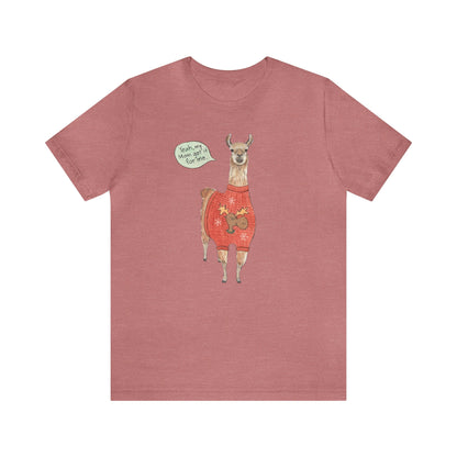 Llama Wearing a Sweater Shirt, Llama shirt, Llama Christmas Shirt, Xmas Shirt, Holiday Shirt, Merry Shirt, Festive Shirt, Merry Christmas T