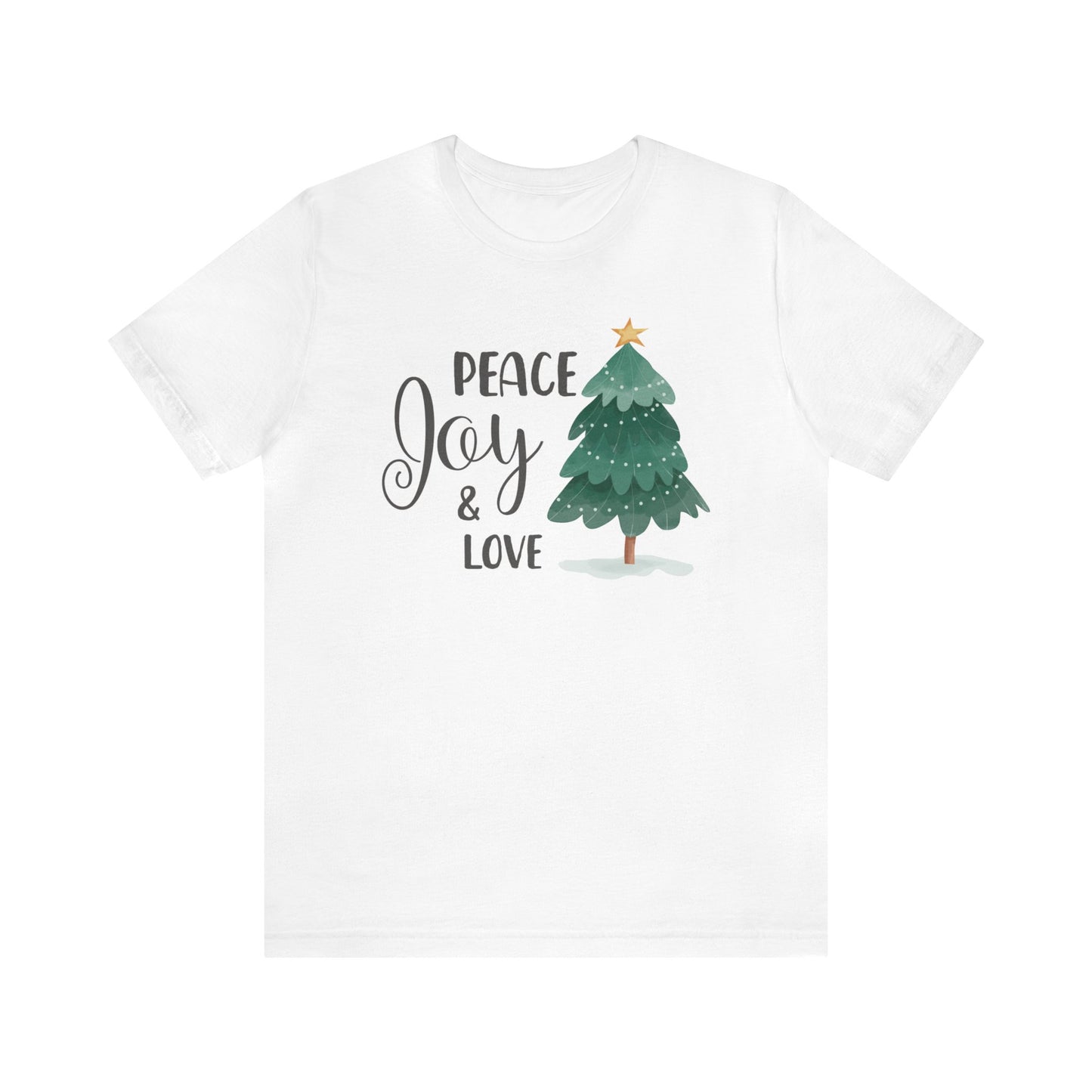 Peace Joy & Love Christmas Tree Shirt, Christmas Shirt, Xmas Shirt, Holiday Shirt, Merry Shirt, Festive Shirt, Merry Christmas Tee, Holiday