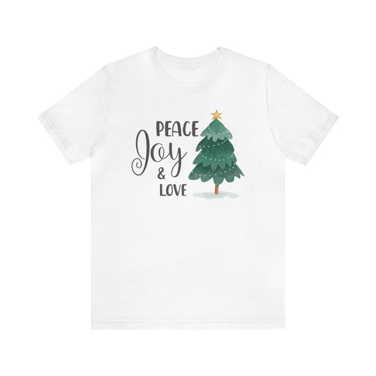 Peace Joy & Love Christmas Tree Shirt, Christmas Shirt, Xmas Shirt, Holiday Shirt, Merry Shirt, Festive Shirt, Merry Christmas Tee, Holiday