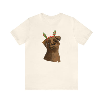 Dog Wearing Antlers Shirt, Reindeer Dog Shirt, Christmas Shirt, Xmas Shirt, Holiday Shirt, Merry Shirt, Festive Shirt, Merry Christmas Tee