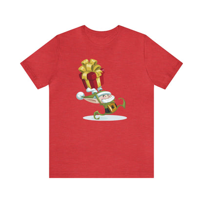 Elf Carrying a Present Shirt, Elf Shirt, Christmas Shirt, Xmas Shirt, Holiday Shirt, Merry Shirt, Festive Shirt, Merry Christmas Tee, Elf T