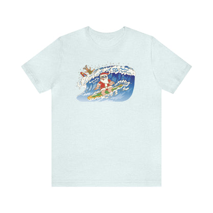 Surfing Santa and Rudolph Shirt, Santa Claus Shirt, Christmas Shirt, Xmas Shirt, Holiday Shirt, Merry Shirt, Festive Shirt, Merry ChristmasT