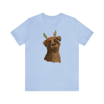 Dog Wearing Antlers Shirt, Reindeer Dog Shirt, Christmas Shirt, Xmas Shirt, Holiday Shirt, Merry Shirt, Festive Shirt, Merry Christmas Tee