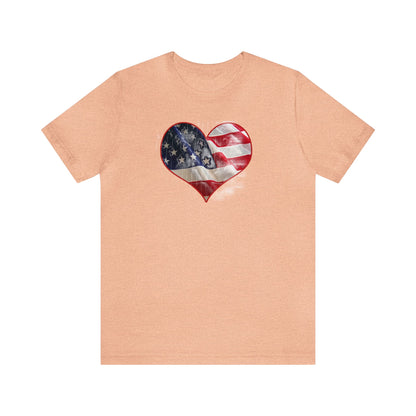 American Flag Heart Shirt, Love USA, Red, White and Blue, 4th of July Shirt, Patriotic Shirt, USA Shirt, Freedom Shirt, United States Shirt