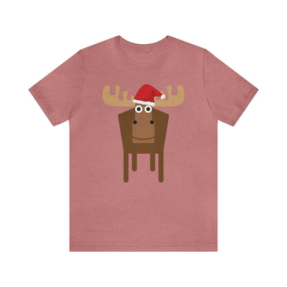 Christmas Moose, Santa Hat Moose, Santa Moose, Moose Shirt, Holiday, Xmas, Funny Christmas, Funny Gift, Mens Xmas, Womens Xmas, Sweatshirt