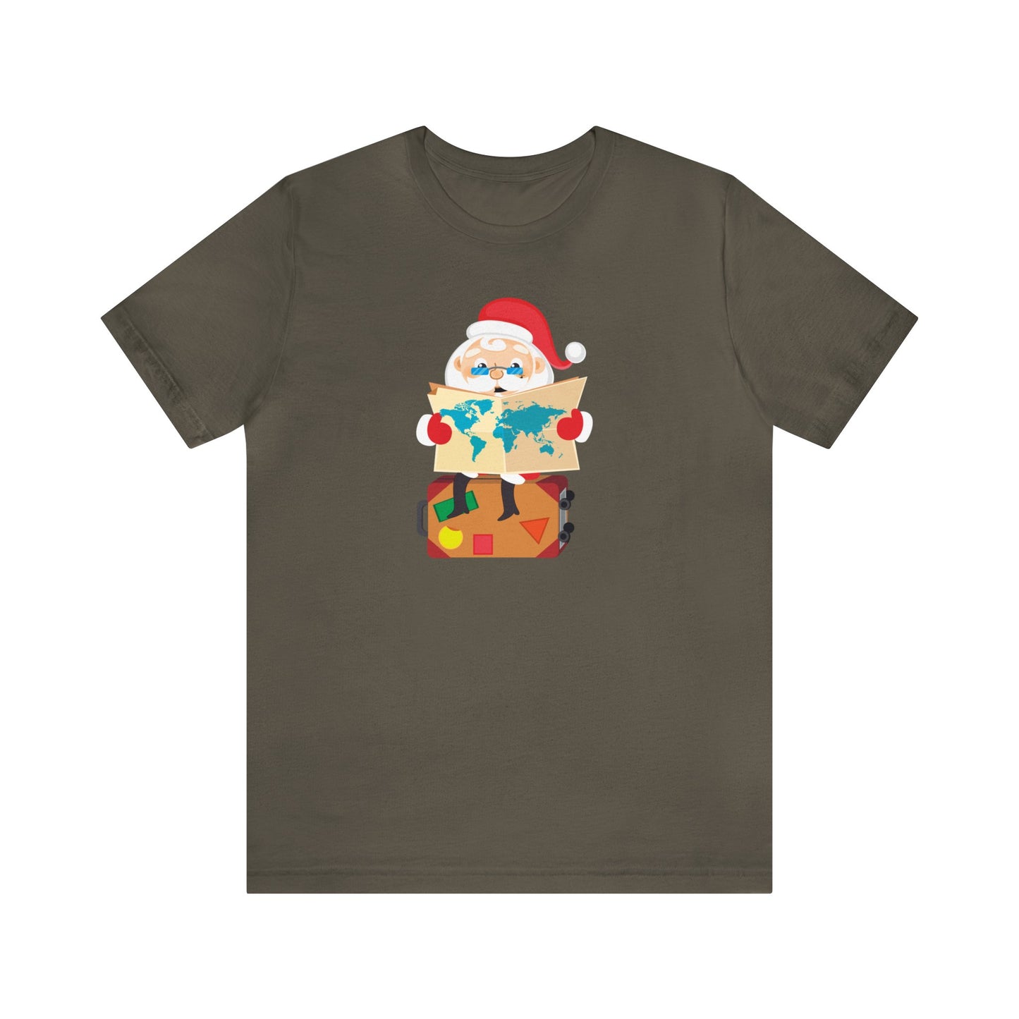 Santa Checking His Map Shirt, Santa Claus Shirt, Christmas Shirt, Xmas Shirt, Holiday Shirt, Merry Shirt, Festive Shirt, Merry Christmas Tee