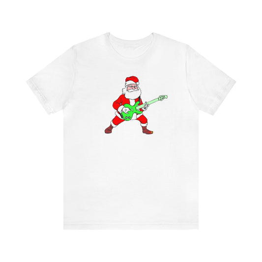 Guitar Playing Santa Shirt, Santa Claus Shirt, Christmas Shirt, Xmas Shirt, Holiday Shirt, Merry Shirt, Festive Shirt, Merry Christmas Tee