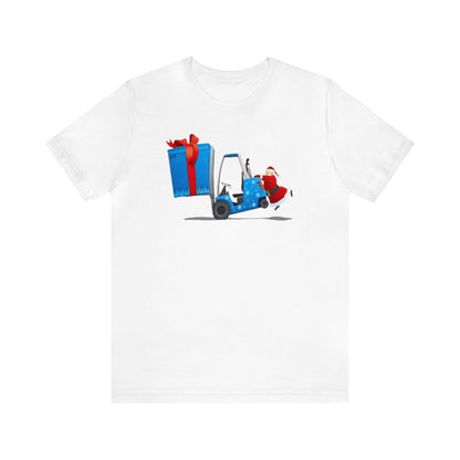 Forklift Santa With Present Shirt, Big Present , Santa Claus Shirt, Christmas Shirt, Xmas Shirt, Holiday Shirt, Merry Shirt, Festive Shirt