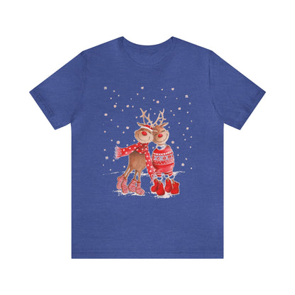 Happy Reindeer Couple Shirt, Christmas Shirt, Xmas Shirt, Holiday Shirt, Merry Shirt, Festive Shirt, Merry Christmas Tee, Christmas Gift