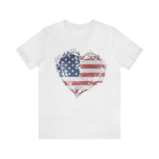 American Flag Heart Shirt, Love USA, Red, White and Blue, 4th of July Shirt, Patriotic Shirt, USA Shirt, Freedom Shirt, United States Shirt