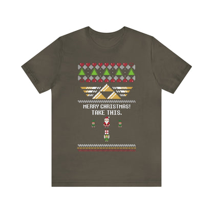 Merry Christmas Take This Ugly Christmas Sweater, NES Christmas Sweater, Video Game Shirt, Gamer Shirt, 8-Bit, Holiday Sweater, Ugly, Xmas