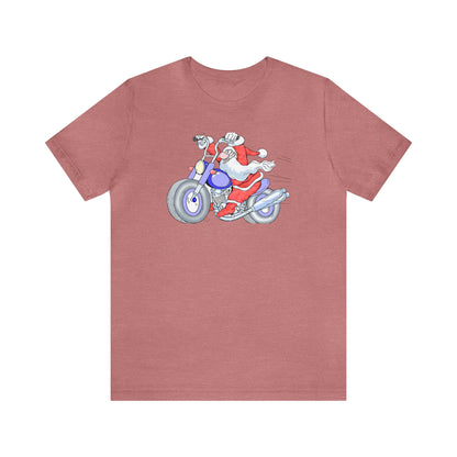 Motorcycle Santa Shirt, Santa Claus Shirt, Christmas Shirt, Xmas Shirt, Holiday Shirt, Merry Shirt, Festive Shirt, Merry Christmas Tee