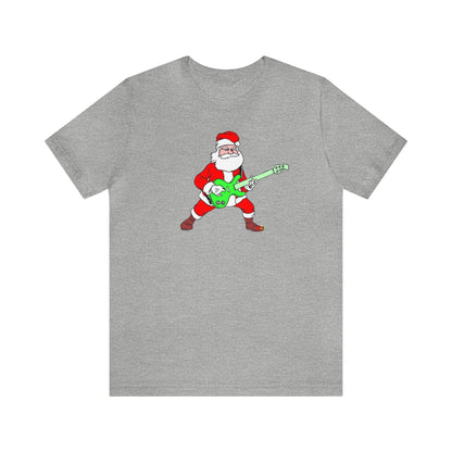 Guitar Playing Santa Shirt, Santa Claus Shirt, Christmas Shirt, Xmas Shirt, Holiday Shirt, Merry Shirt, Festive Shirt, Merry Christmas Tee