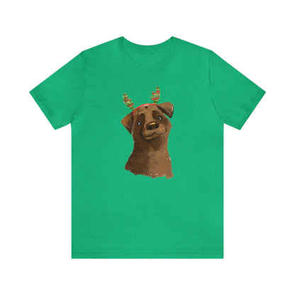 Dog Wearing Antlers Shirt, Reindeer Dog Shirt, Christmas Shirt, Xmas Shirt, Holiday Shirt, Merry Shirt, Festive Shirt, Merry Christmas Tee