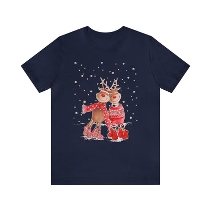 Happy Reindeer Couple Shirt, Christmas Shirt, Xmas Shirt, Holiday Shirt, Merry Shirt, Festive Shirt, Merry Christmas Tee, Christmas Gift