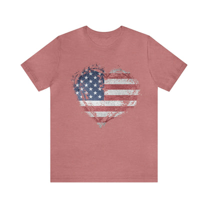 American Flag Heart Shirt, Love USA, Red, White and Blue, 4th of July Shirt, Patriotic Shirt, USA Shirt, Freedom Shirt, United States Shirt