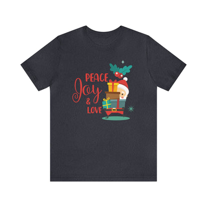 Peace, Joy and Love Santa Shirt, Santa Claus Shirt, Christmas Shirt, Xmas Shirt, Holiday Shirt, Merry Shirt, Festive Shirt, Merry Christmas