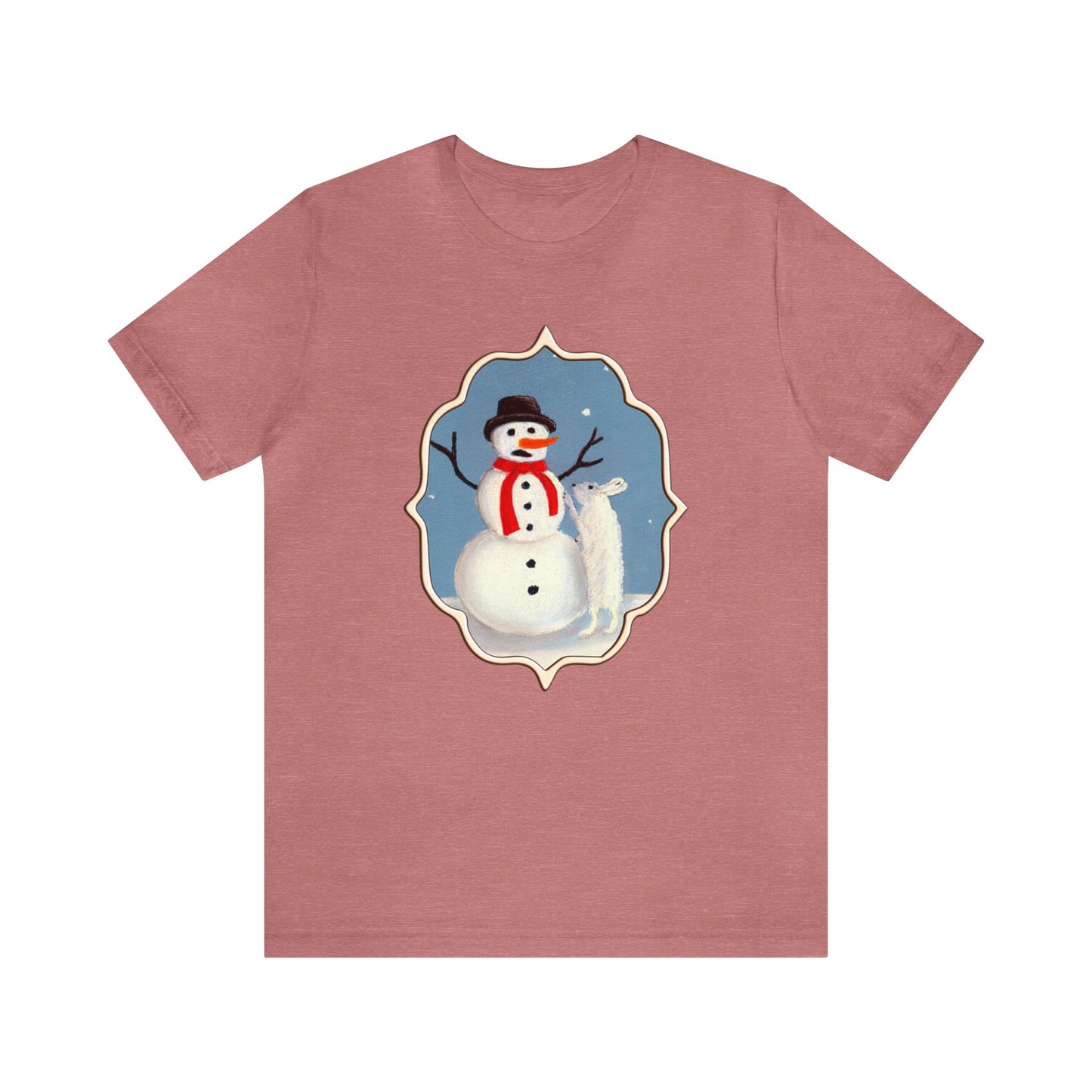 Snowman and Rabbit Christmas Shirt, Xmas Shirt, Holiday Shirt, Merry Shirt, Festive Shirt, Merry Christmas Tee, Christmas Gift, Winter Tee