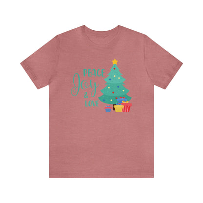 Peace Joy & Love Christmas Tree Shirt, Christmas Shirt, Xmas Shirt, Holiday Shirt, Merry Shirt, Festive Shirt, Merry Christmas Tee, Holiday