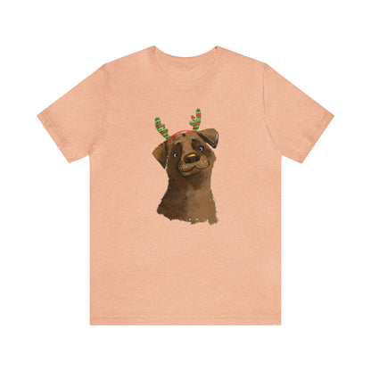 Dog Wearing Antlers Shirt, Reindeer Dog Shirt, Christmas Shirt, Xmas Shirt, Holiday Shirt, Merry Shirt, Festive Shirt, Merry Christmas Tee