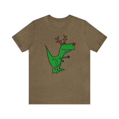 Tyrannosaurus With Antler Christmas Shirt, Rudolph T-Rex Christmas Shirt, Dinosaur Christmas Shirt, Funny Christmas Sweater, Holiday Sweater