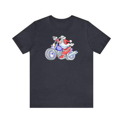 Motorcycle Santa Shirt, Santa Claus Shirt, Christmas Shirt, Xmas Shirt, Holiday Shirt, Merry Shirt, Festive Shirt, Merry Christmas Tee