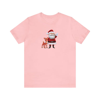 Rudolph and Santa Shirt, Reindeer Shirt, Santa Shirt, Christmas Shirt, Xmas Shirt, Holiday Shirt, Merry Shirt, Festive Shirt, Christmas Tee