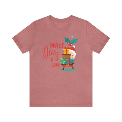 Peace, Joy and Love Santa Shirt, Santa Claus Shirt, Christmas Shirt, Xmas Shirt, Holiday Shirt, Merry Shirt, Festive Shirt, Merry Christmas