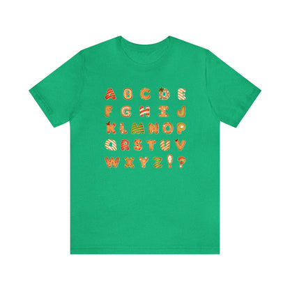 Alphabet Cookies Shirt, ABC Christmas Shirt, Teacher Alphabet Xmas Gift, Holiday, Ugly, Xmas, Christmas Sweatshirt, Xmas T, ABC Cookie Shirt