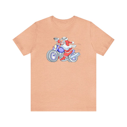 Motorcycle Santa Shirt, Santa Claus Shirt, Christmas Shirt, Xmas Shirt, Holiday Shirt, Merry Shirt, Festive Shirt, Merry Christmas Tee