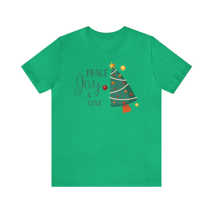 Peace Joy & Love Christmas Tree Shirt, Christmas Shirt, Xmas Shirt, Holiday Shirt, Merry Shirt, Festive Shirt, Merry Christmas Tee, Holiday