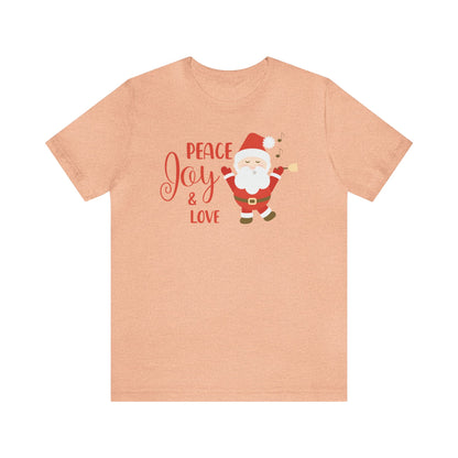 Peace, Joy and Love Santa Shirt, Santa Claus Shirt, Christmas Shirt, Xmas Shirt, Holiday Shirt, Merry Shirt, Festive Shirt, Merry Christmas