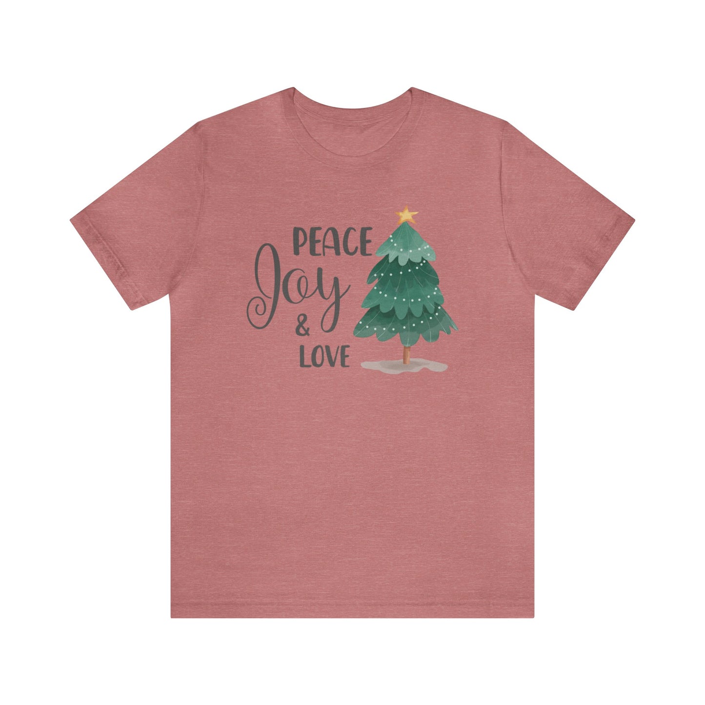 Peace Joy & Love Christmas Tree Shirt, Christmas Shirt, Xmas Shirt, Holiday Shirt, Merry Shirt, Festive Shirt, Merry Christmas Tee, Holiday